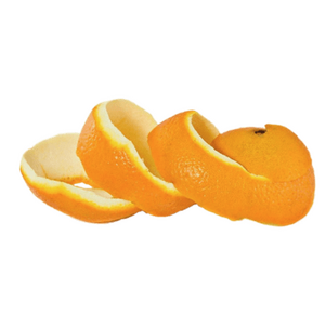 A swirling orange rind.
